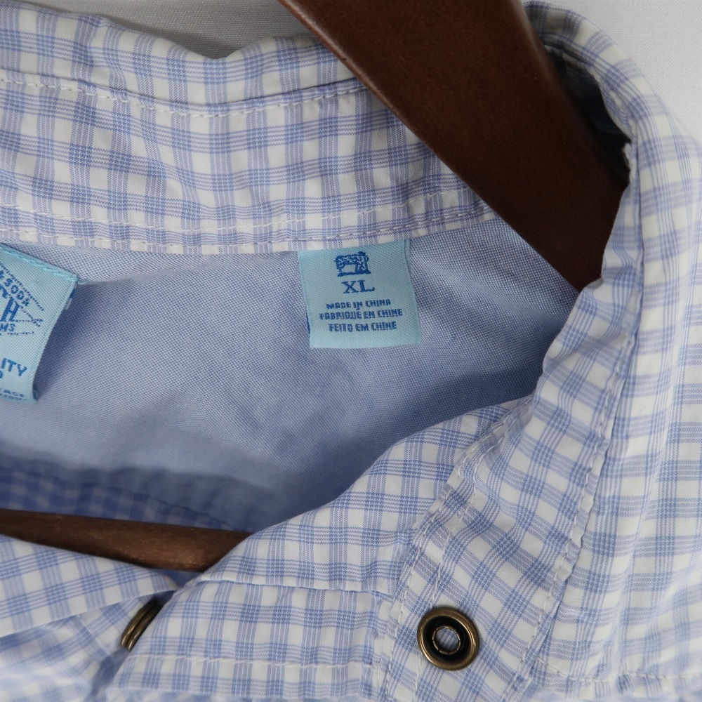Scotch and Soda Shirt Mens XL Blue Plaid Long Sleeve Roll Tab Cotton Flip Cuff - Picture 15 of 16
